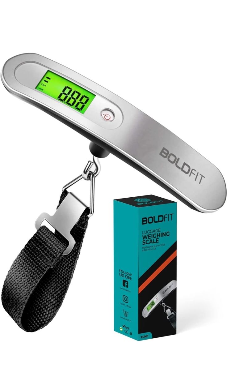 Digital Portable Weighing Machine 50kg/110lb | Electronic Luggage Weight Scale for Travel, Baggage & Suitcase | Compact Hanging & Handheld Scale | Precision Sensor| LCD Display with LED Backlight | Lightweight & Durable Digital Weight Checker with Battery